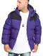 behype. Herren warme Winterjacke mit Kapuze Steppjacke Puffer-Jacke J14-Panel-Lila-M