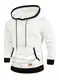 JMIERR Kapuzenpullover Herren Langarm Hoodie Herren Warm Pullover mit Kapuze Casual Kapuzenjacke Hoodie Baumwolle Sweatshirt Kordelzug mit Tasche Weiß M