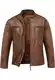 Amaci&Sons Herren Echtleder Jacke Biker Zipper Lederjacke 9108 Cognac M