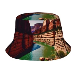Klassischer einfacher Hut mit roten Blumen und weißen Gänseblümchen, einzigartiger und vielseitiger Reisehut für den Garten, tragbar und funktional, Grand Canyon, Einheitsgröße