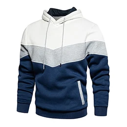 Pullover Herren, Hoodie Langarm Sweatjacke Kapuzenpullover Farbblock Norweger Herren Rollkragenpullover Schwarz Elegant Rollkragen Pullover Blend Strick Sweater Pullover (M, White)