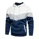 Generisch Pullover Herren, Hoodie Langarm Sweatjacke Kapuzenpullover Farbblock Norweger Herren Rollkragenpullover Schwarz Elegant Rollkragen Pullover Blend Strick Sweater Pullover (M, White)