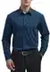 HISDERN Herren Hemd Langarm Blaugrün Businesshemd Regular Fit Hemd aus Bambusfaser Freizeithemd Bügelfreies Herrenhemd mit Brusttasche,M