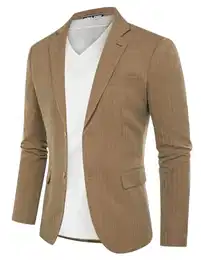 Sakko Herren Sportlich Legerer Sakko Regular fit 2 Knöpfe mit Gekerbtem Revers 42 Braun 472A23-5