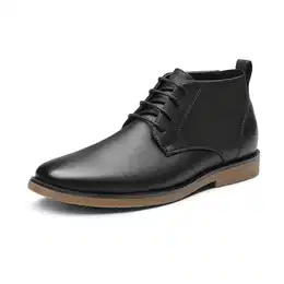 Herren Chukka Boots Stiefelette Kleiden Wasserdicht Lederstiefel Schnürstiefel,Size 41,Schwarz,Chukka-1