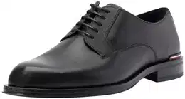 Herren Derby Schuh Leather Shoe aus Leder, Schwarz (Black), 41