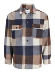 Jack & Jones Langarmhemd JJEBradley Ollie (1-tlg) beige/navy/braun/hellbraun