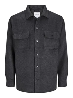 Jack & Jones Langarmshirt Hemd schwarzmeliert