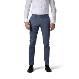 Herren Chino Hose Herrenhose Casual mit Stretch Slim-Fit - Rauchblau W34/L32