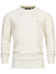 Indicode Herren Injustice Pullover mit Rundhals-Ausschnitt White Asparagus