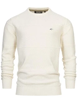 Indicode Herren Injustice Pullover mit Rundhals-Ausschnitt White Asparagus Indicode Herren Injustice Pullover mit Rundhals-Ausschnitt White Asparagus