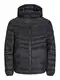 JACK&JONES Herren JJESPRINT Puffer Hood NOOS Pufferjacke, Black/Detail:SOLID, M