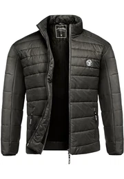 Herren Steppjacke Outdoor Basic Patch Jacke 9103 Schwarz M