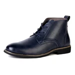 CALEBGAR Stiefel Herren Stiefeletten Leder Boots Schnürstiefeletten Klassische Ungefüttert Männer Chukka Boot Rutschfeste Schwarz