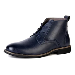 Stiefeletten Herren Stiefel Boots Schnürstiefeletten Klassische Ungefüttert Männer Chukka Boot Rutschfeste (Blau,41)