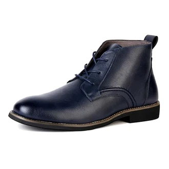 CALEBGAR Stiefel Herren Stiefeletten Leder Boots Schnürstiefeletten Klassische Ungefüttert Männer Chukka Boot Rutschfeste