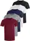 Tshirt Rundhals Baumwolle 5er Pack Basic Fit arbeitsshirts 3XL 4XL S M L XXL Einfarbig T Shirt Für Herren Arbeit Regular Sommer Männer Kurzarm O-Neck Set Rot Blau Schwarz Weiß Grau (M)