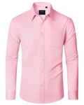 J.VER Langarmhemd Herren Regular Fit  Rosa