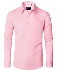 J.VER Langarmhemd Herren Regular Fit  Rosa