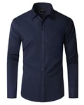 J.VER Langarmhemd Herren Regular Fit  Navyblau