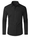 J.VER Langarmhemd Herren Regular Fit  Schwarz