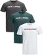 JACK & JONES Herren 3er-Set T-Shirts aus Baumwolle (Slim Fit Corp Mix Opt 1, M)