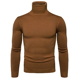 Rollkragen Pullover Herren,Schwarz Weiß Grau Braun Blau Beiger Strickpullover Baumwolle Pullover Slim Fit Winter Warm Wolle Rollkragenpulli Grob Langarm 3Xl Rollkragenpulli Herren