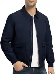 Übergangsjacke Herren Frühling Sommer Herbstjacke Freizeit Blouson Jacke mit Taschen Cargo Jacke Leichte Herrenjacke Windbreaker, Marine, M