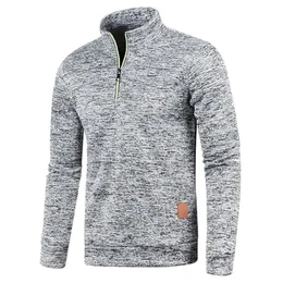 Half Zip Pullover Herren Ohne Kapuze Männer für Solid Arbeitspullover Oversize Winter Sport Arbeitspullover Sweater Men (DE/NL/SE/PL, Alphanumerisch, M, Regular, Regular, Hellgrau)