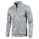 Half Zip Pullover Herren Ohne Kapuze Männer für Solid Arbeitspullover Oversize Winter Sport Arbeitspullover Sweater Men (DE/NL/SE/PL, Alphanumerisch, M, Regular, Regular, Hellgrau)