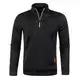 Half Zip Pullover Herren Ohne Kapuze Männer für Solid Arbeitspullover Oversize Winter Sport Arbeitspullover Sweater Men (DE/NL/SE/PL, Alphanumerisch, M, Regular, Regular, Schwarz)