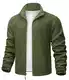 TACVASEN Herren Winter Sportjacke Fleece Sweat Jacke Hoodie Warme Übergangsjacke (M, Armeegrün)