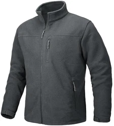 TACVASEN Herren Sport Fleecejacke Outdoor Übergangsjacke Dunkelgrau