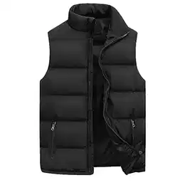 Steppweste mit Stehkragen, Winter Wärme Dicke Herren Weste mit Reißverschluss, Premium Wasserabweisend Ärmellose Outdoorjacke