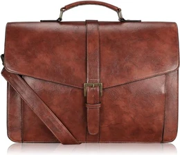 Aktentasche Herren PU Leder Arbeitstasche Groß 15.6 Zoll Laptop Umhängetasche für Arbeit, Büro, Business, Lehrertasche