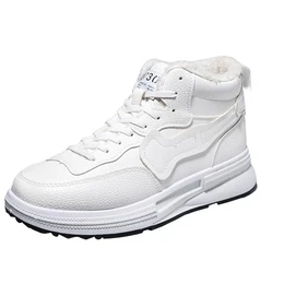 Winterschuhe für Herren Wasserdicht Warme Gefüttert Winterstiefel Wanderstiefel Schneestiefel Wasserdicht Trekking Wanderschuhe für Sport Hiking Trekking Wanderhalbschuhe (Weiß, 43)