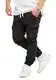 Soulstar Herren Cargo Jogger Jeans-Hose mit Gummibund Stretch Jeans Männer Freizeithose S2_3888-Schwarz-W32