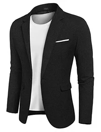 Blazer Herren Slim Fit Sakko Herren Sportsakko Leinen Sportlich Anzugjacke Freizeit Sakkos Schwarz M