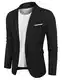 COOFANDY Blazer Herren Slim Fit Sakko Herren Sportsakko Leinen Sportlich Anzugjacke Freizeit Sakkos Schwarz M