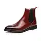 ENWIND Chelsea Knöchel Stiefel Herren Leder Kurzschaft Stiefel,Rot,41 EU