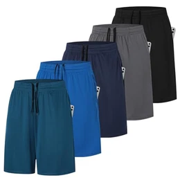 5er Pack Sporthose Herren Kurz Sport Shorts Hosen Kurze Männer Laufhose Trainingshose mit Taschen Atmungsaktives Jogginghose Gym Hose fur Basketball Fitness Outdoor Tennishose (0904-Green-M)