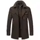 YiJee Herren Wintermantel, Slim Fit Zweiteiliger Mantel für Business und Freizeit, Wollmantel mit Stehkragen Peacoat und Warmer Integrierter Innenjacke