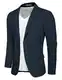 PaulJones Anzüge & Sakkos für Herren Sportlich Dünne Anzugjacke Slim Fit Modern Strech M Dunkelbeu