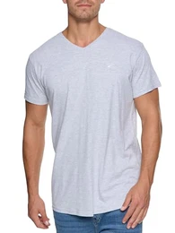 Herren INClever T-Shirt mit V-Ausschnitt aus 100% Baumwolle Herrenshirt Sommershirt Männer Lt Grey Mix M