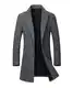 ECDAHICC Wintermantel Herren Mantel Lang Slim Fit Herrenmantel Winter Warm Business Mantel Herren Wolle Wollmantel(GY,M)