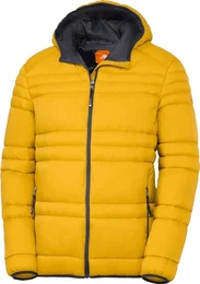 Stepp-Jacke Herren in Daunenoptik, warme Winterjacke, Übergangsjacke mit Kapuze, 100% Wattierung, Messing, Gr. L