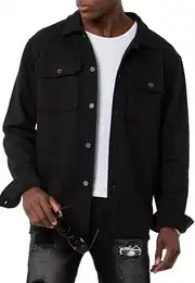 Oversized Overshirt im minimalistischen Design Hemdjacke ideal für Casual-Looks Schwarz L