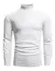 GLESTORE Herren Rollkragenpullover Turtleneck Sweater Winter Warme Slim Fit Basic Rollkragen Pullover Männer 003 Weiß M