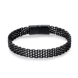 Armband Herren-Edelstahl Magnetschnalle Verlängerungsschnalle Schwarz Silber