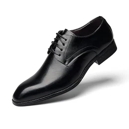 Herren Anzugschuhe Oxford Schnürschuhe Klassischer Formale Business Schuhe, Schwarz, EU 44